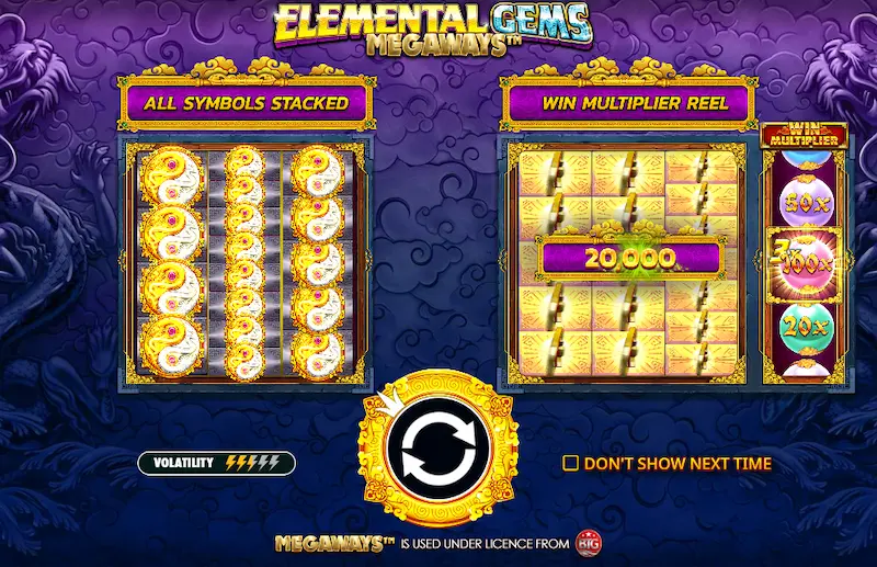 tabla de estrategia Elemental Gems y niveles de riesgo